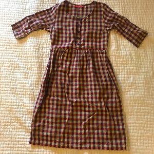 Pyne&Smith checked linen midi-dress, size small